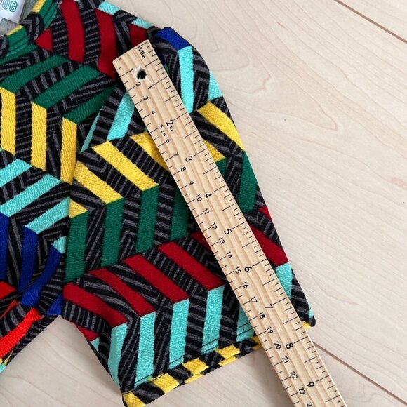 LuLaRoe Amelia Dress Fit & Flare Midi Dress Multicolour Chevron Sz S - Picture 8 of 9